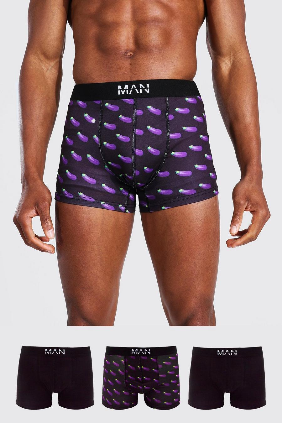 Black 3 Pack Man Dash Aubergine Trunk image number 1