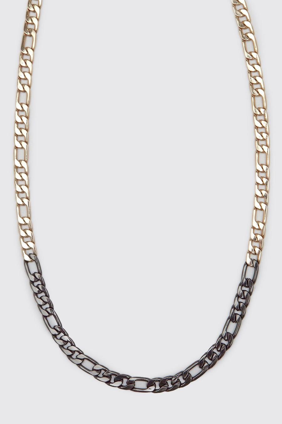 Multi Two-tone Chunky Figaro Chain Necklace image number 1