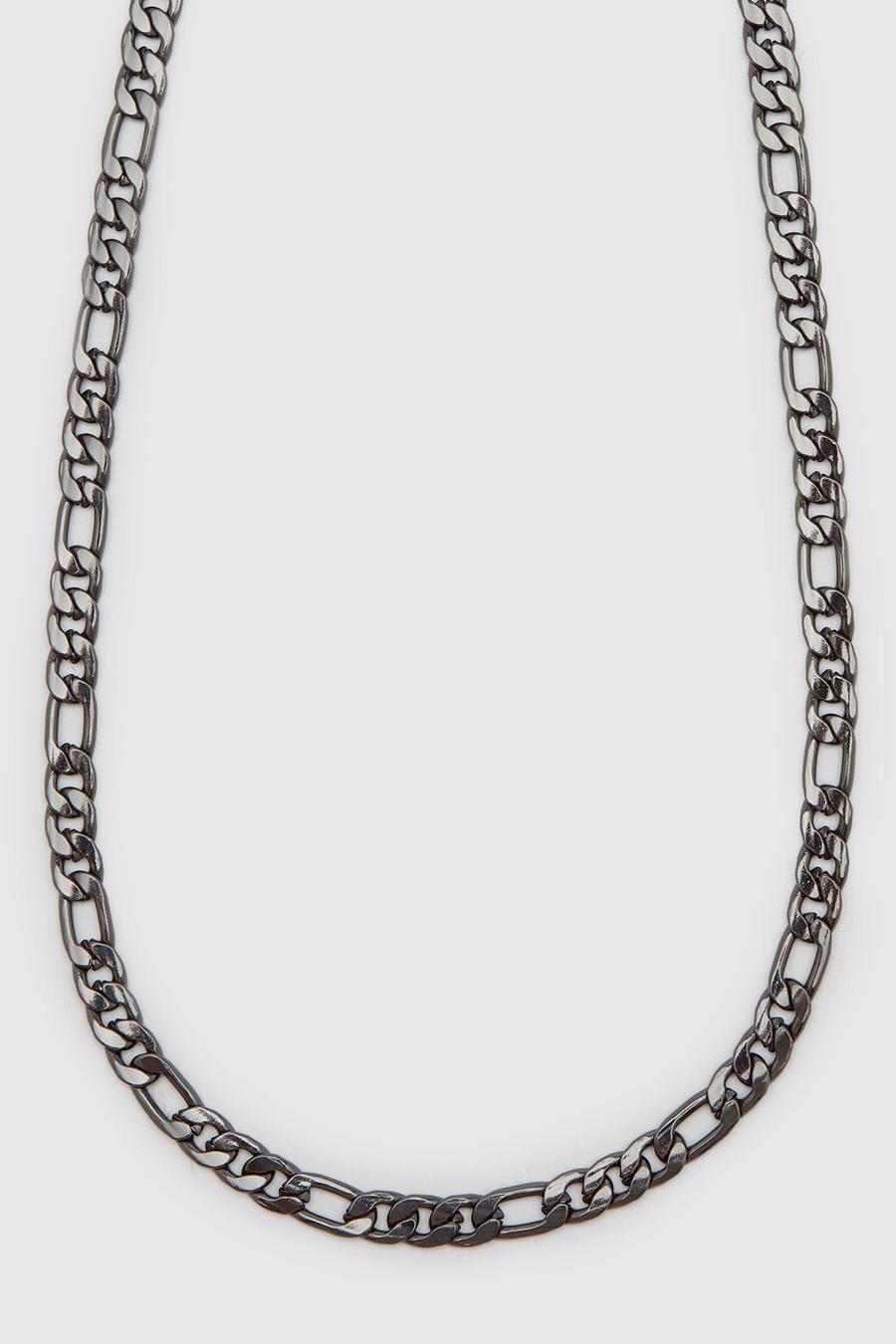 Gun metal Chunky Figaro Chain Necklace image number 1