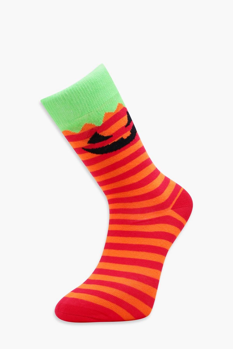 Kürbis Halloween-Socken, Orange image number 1
