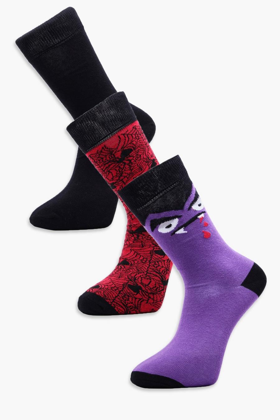 3er-Pack Halloween-Socken, Mehrfarbig image number 1