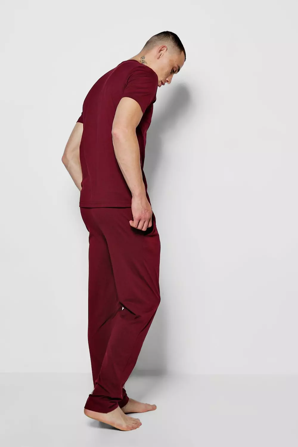 Man Jersey Trouser Pyjama Set Boohoo Uk