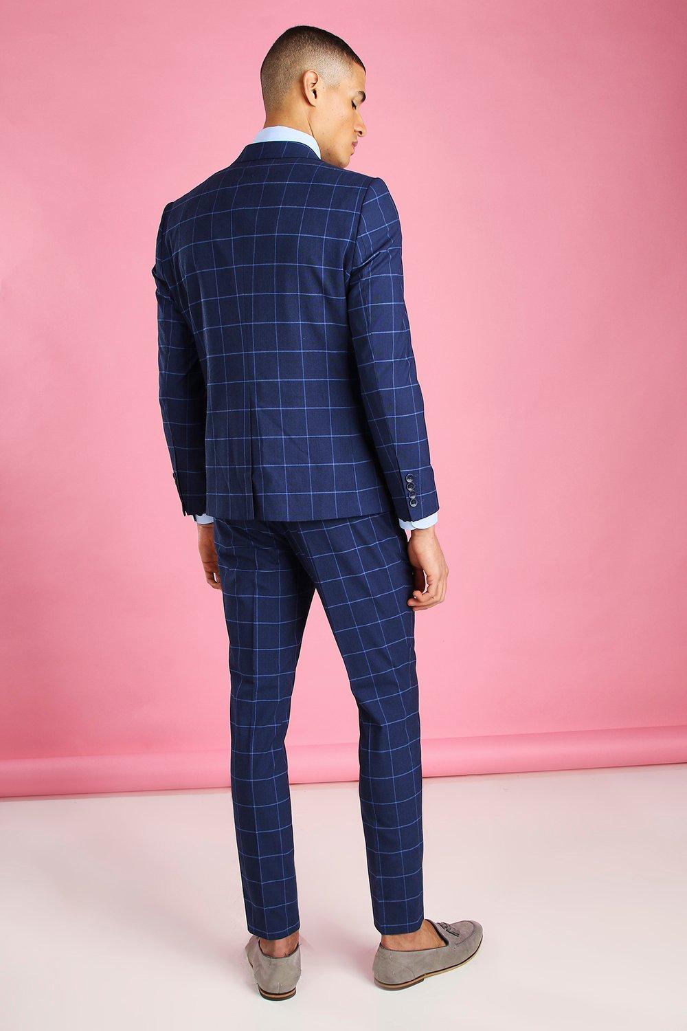 navy skinny suit trousers