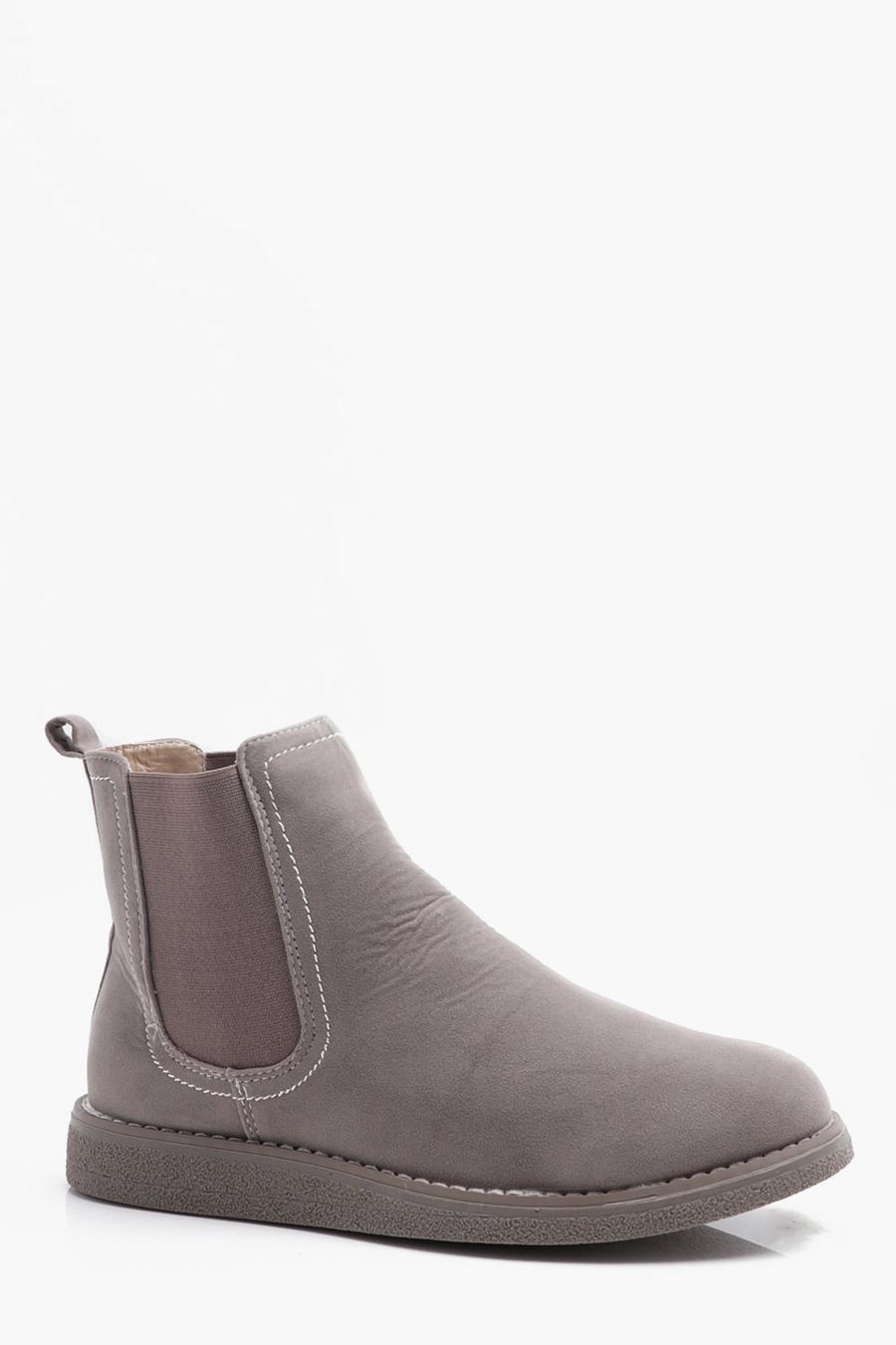 Crepe Sole Chelsea Boots, Taupe image number 1