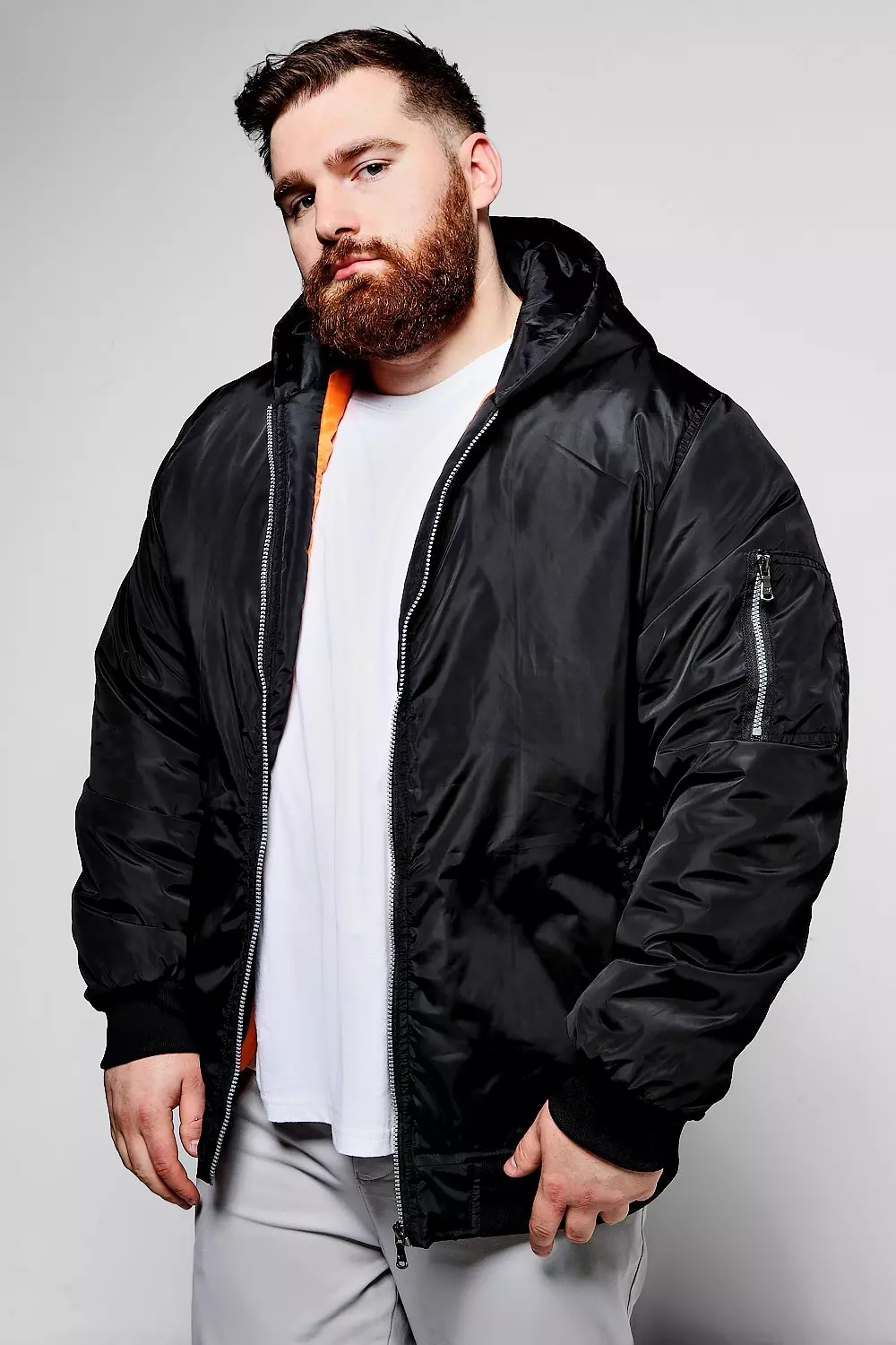 Oversized bomber 2025 jacket with hoodie