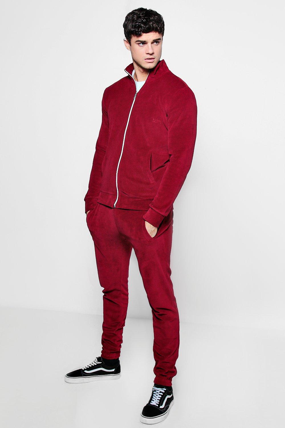 velvet tracksuit boohoo