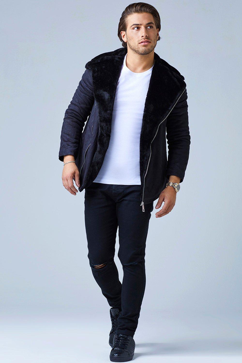 suedette aviator jacket