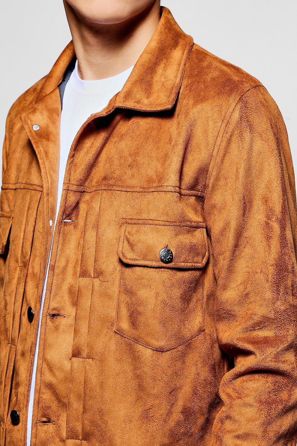 vegan suede trucker jacket