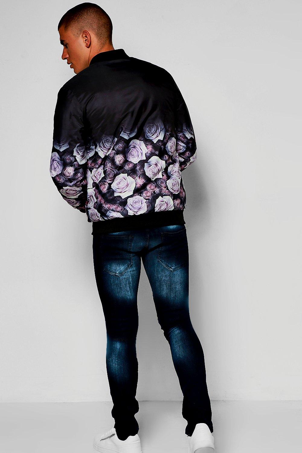 Rose print jacket outlet