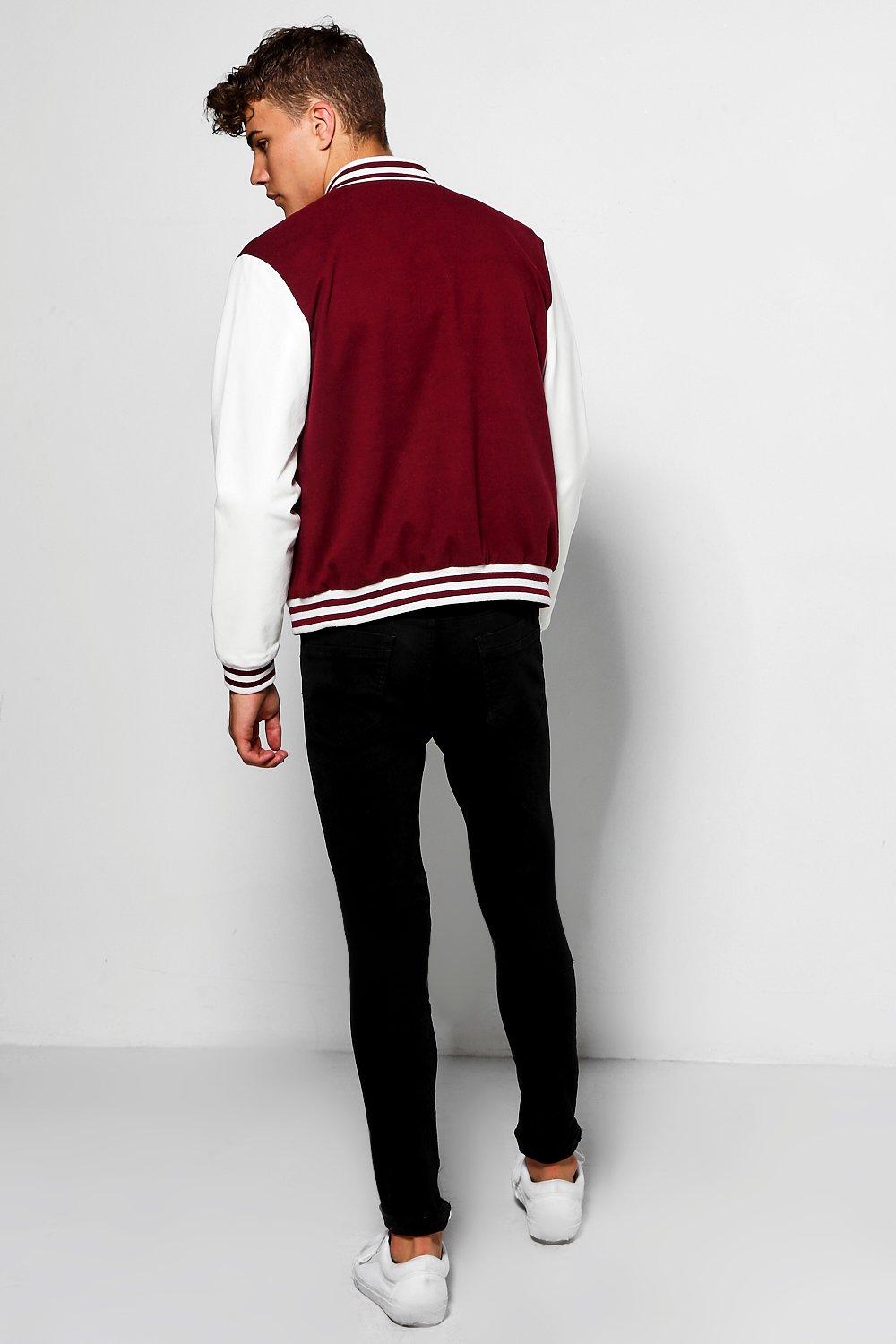 Wine red bomber jacket on sale mens