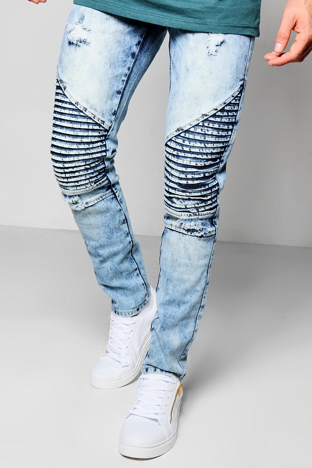 acid wash biker jeans