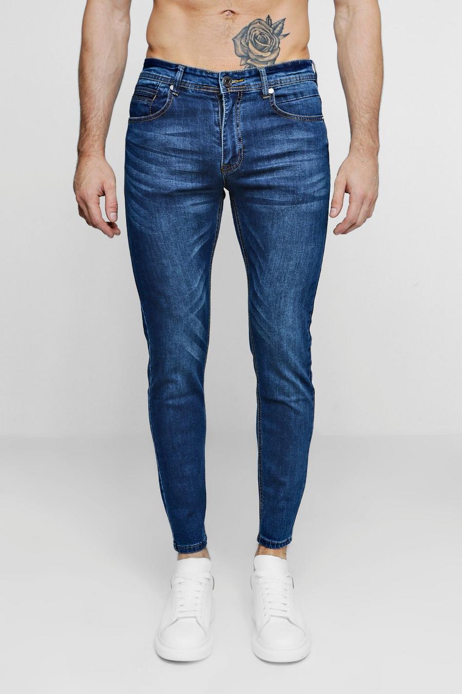 Denim-Jeans enge Passform, Mittelblau image number 1