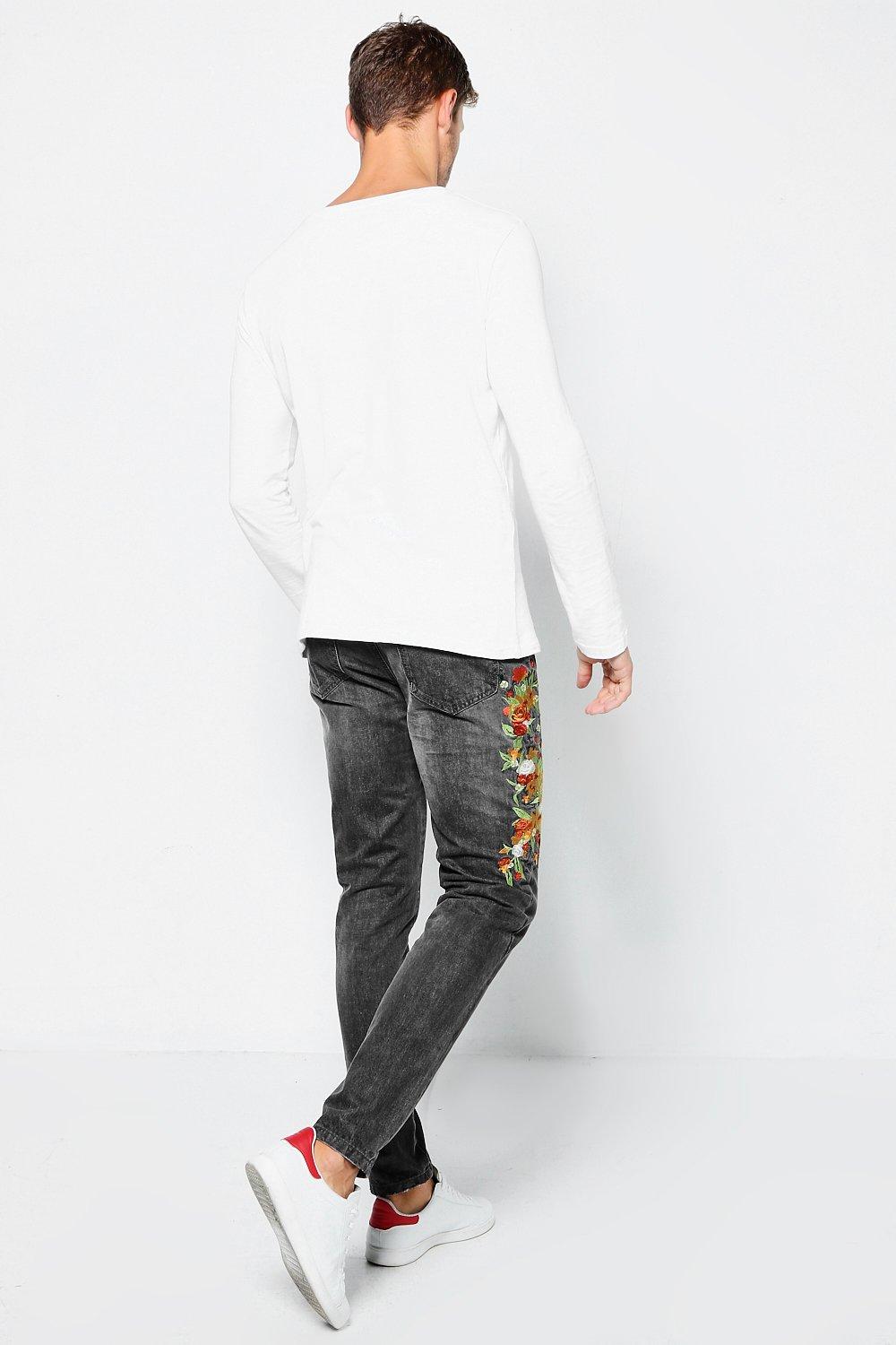 Embroidered jeans for on sale sale