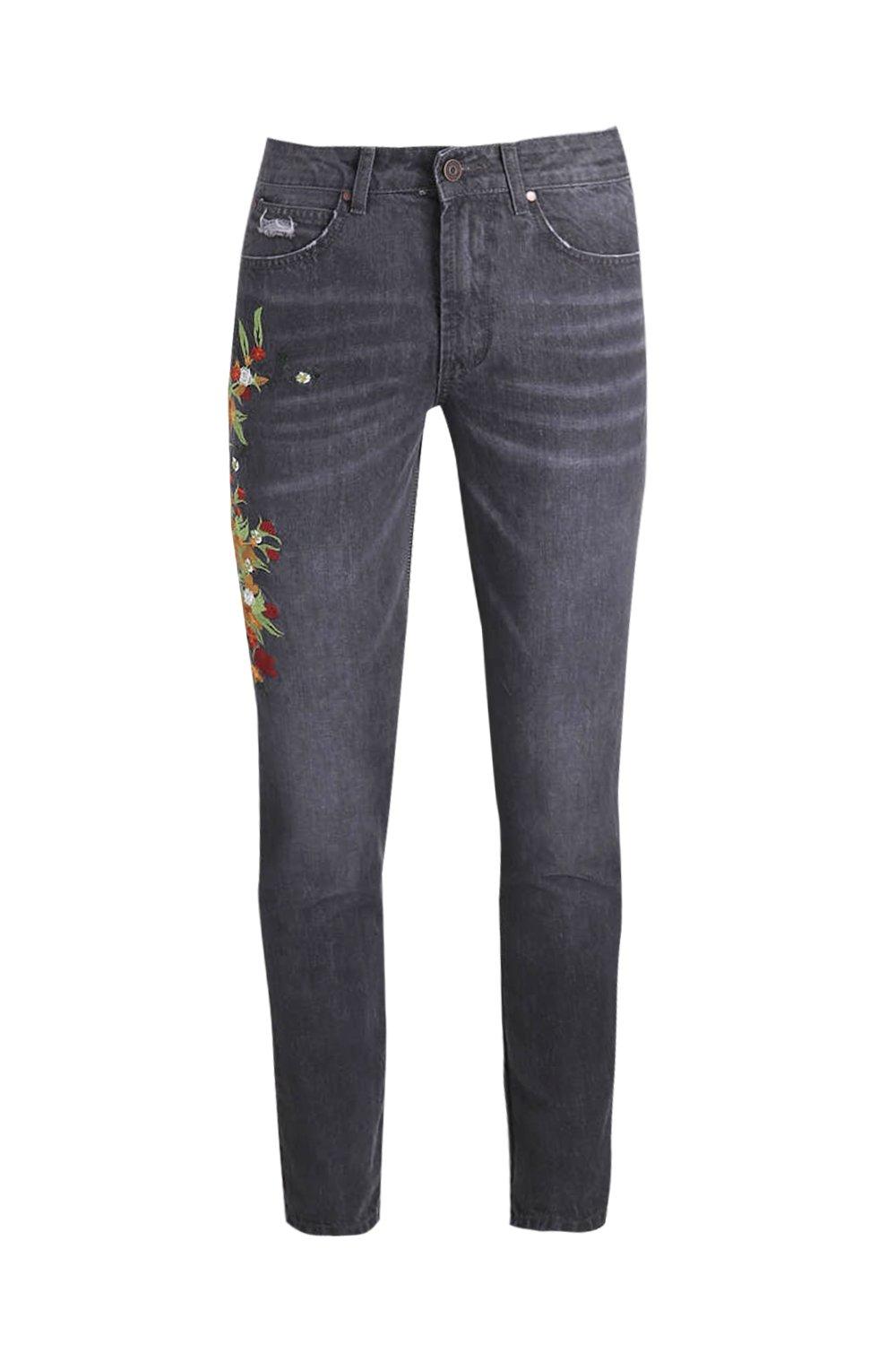 Fashion Jeans Men Denim Flowers of Embroidery Jeans Men : :  Clothing, Shoes & Accessories