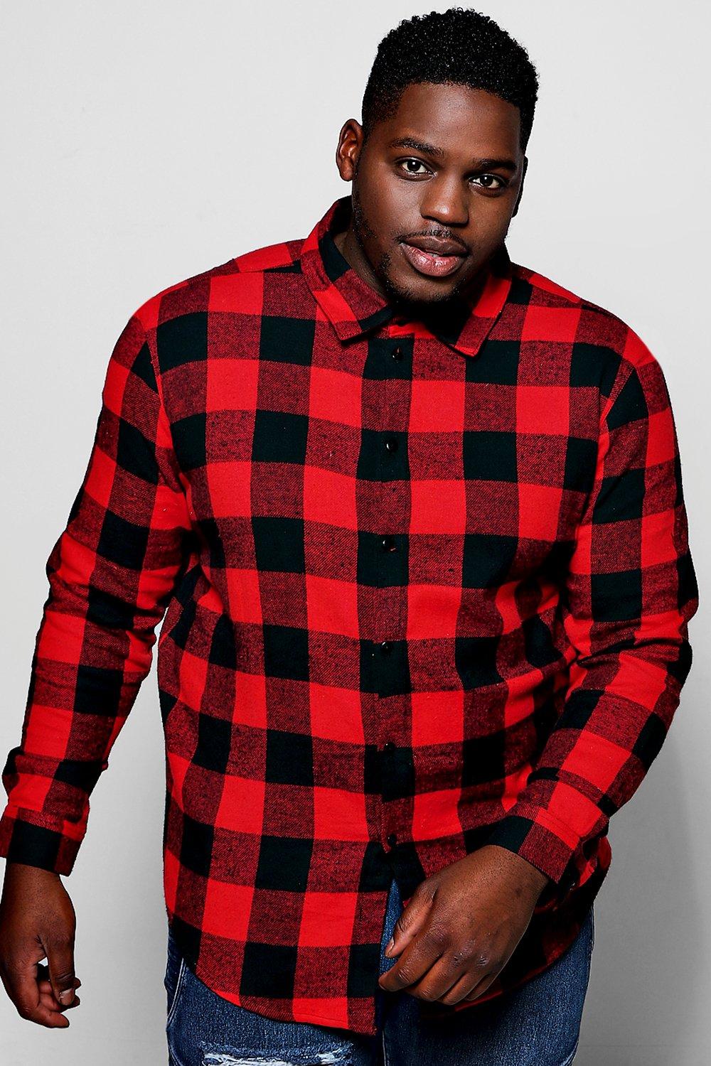 plus size red check shirt