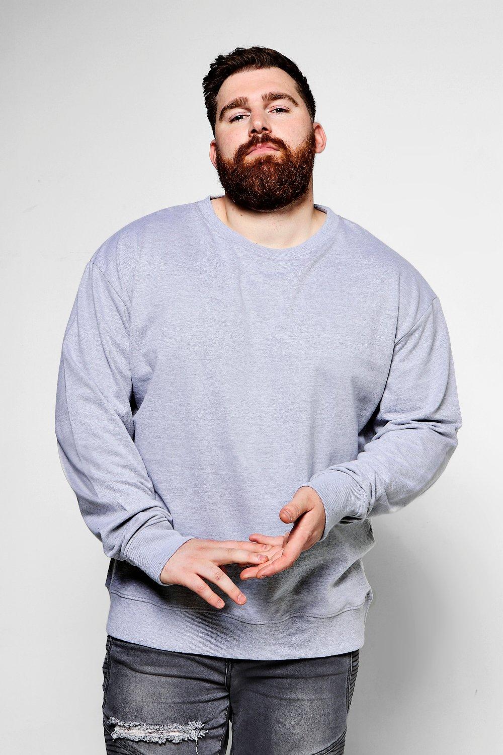 big and tall crew neck sweaters