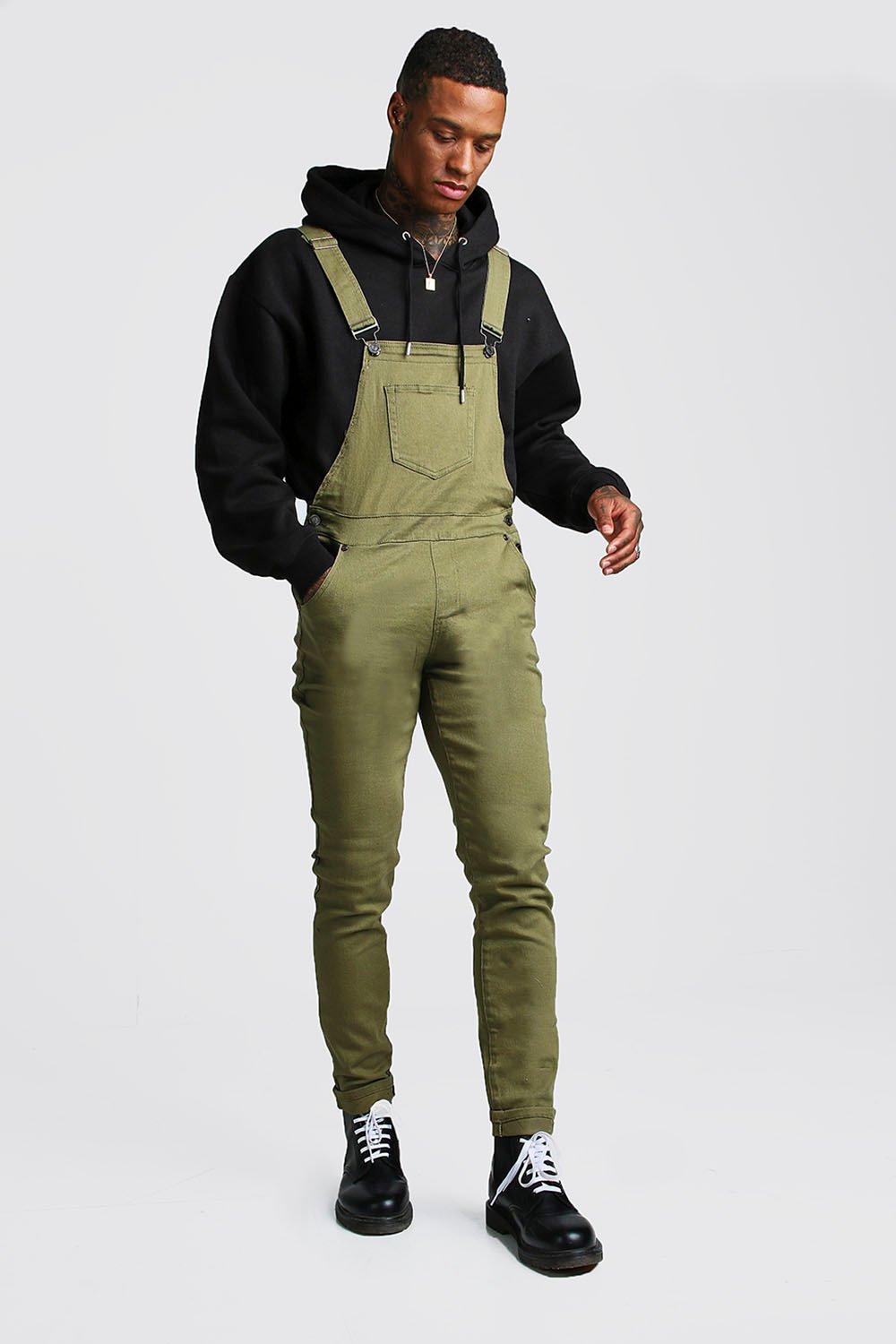 slim straight overalls