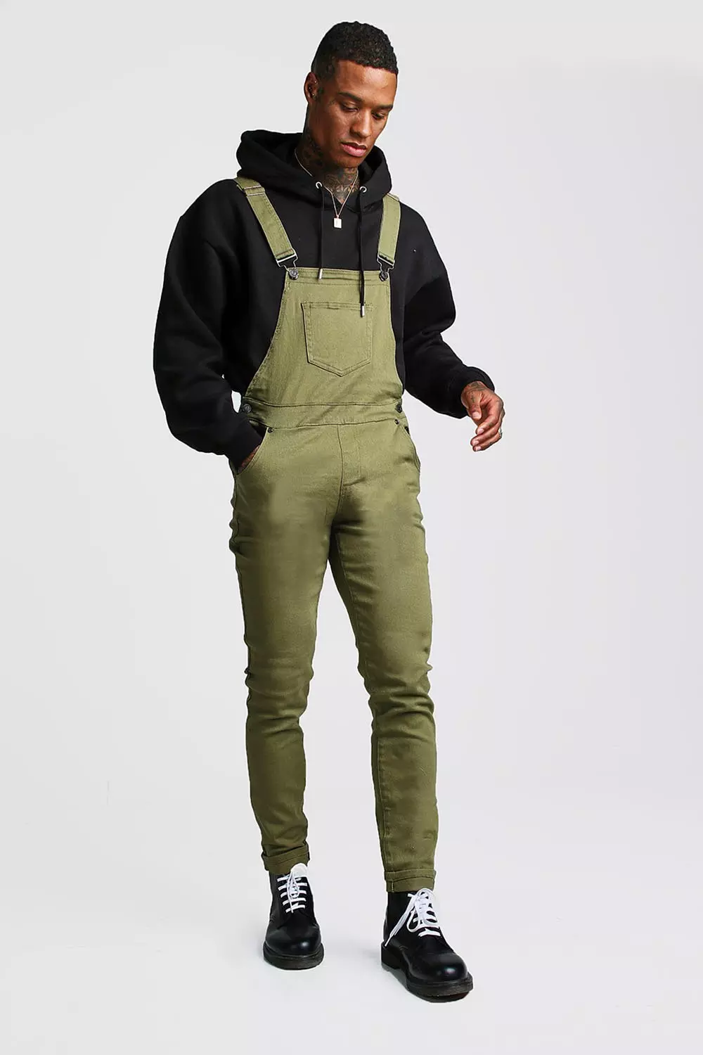 Green best sale denim dungarees