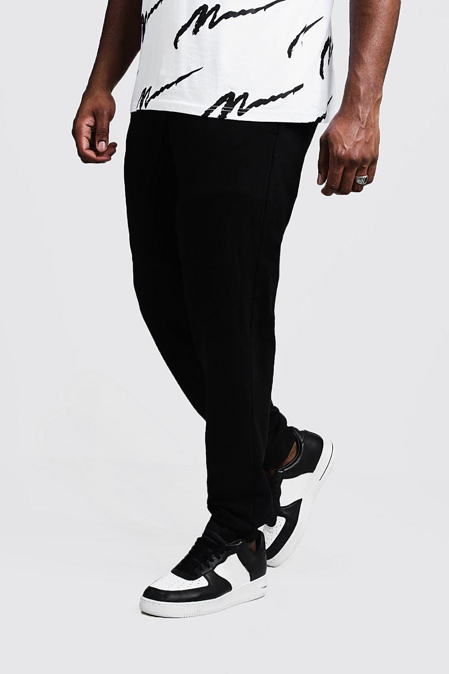 שחור מכנסי ריצה בייסיק בגזרת סקיני לגברים גדולים וגבוהים image number 1
