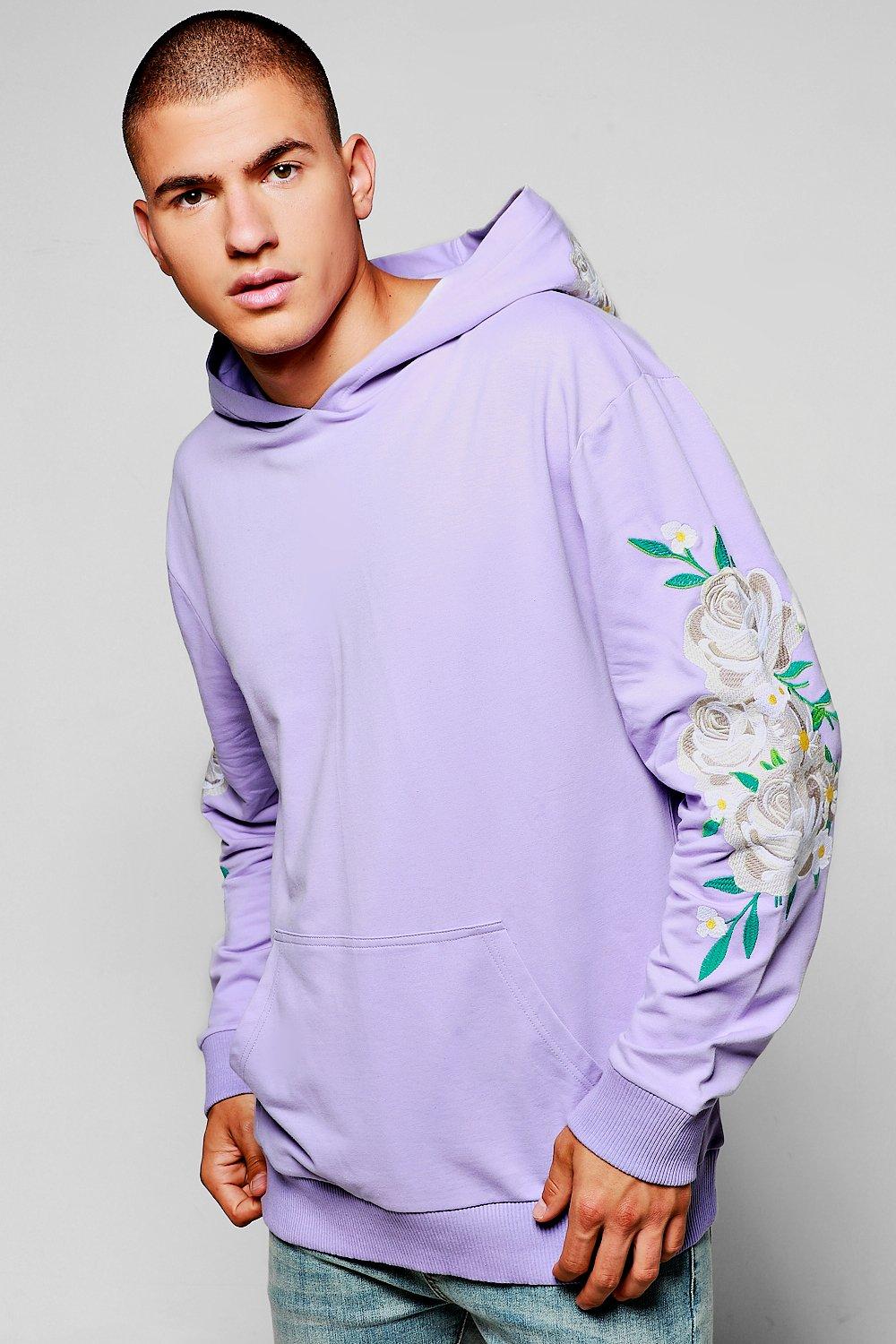 floral embroidered hoodie