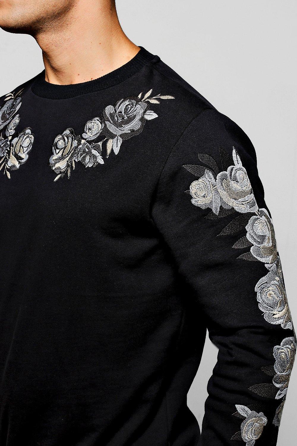 Rose embroidered sale sweater