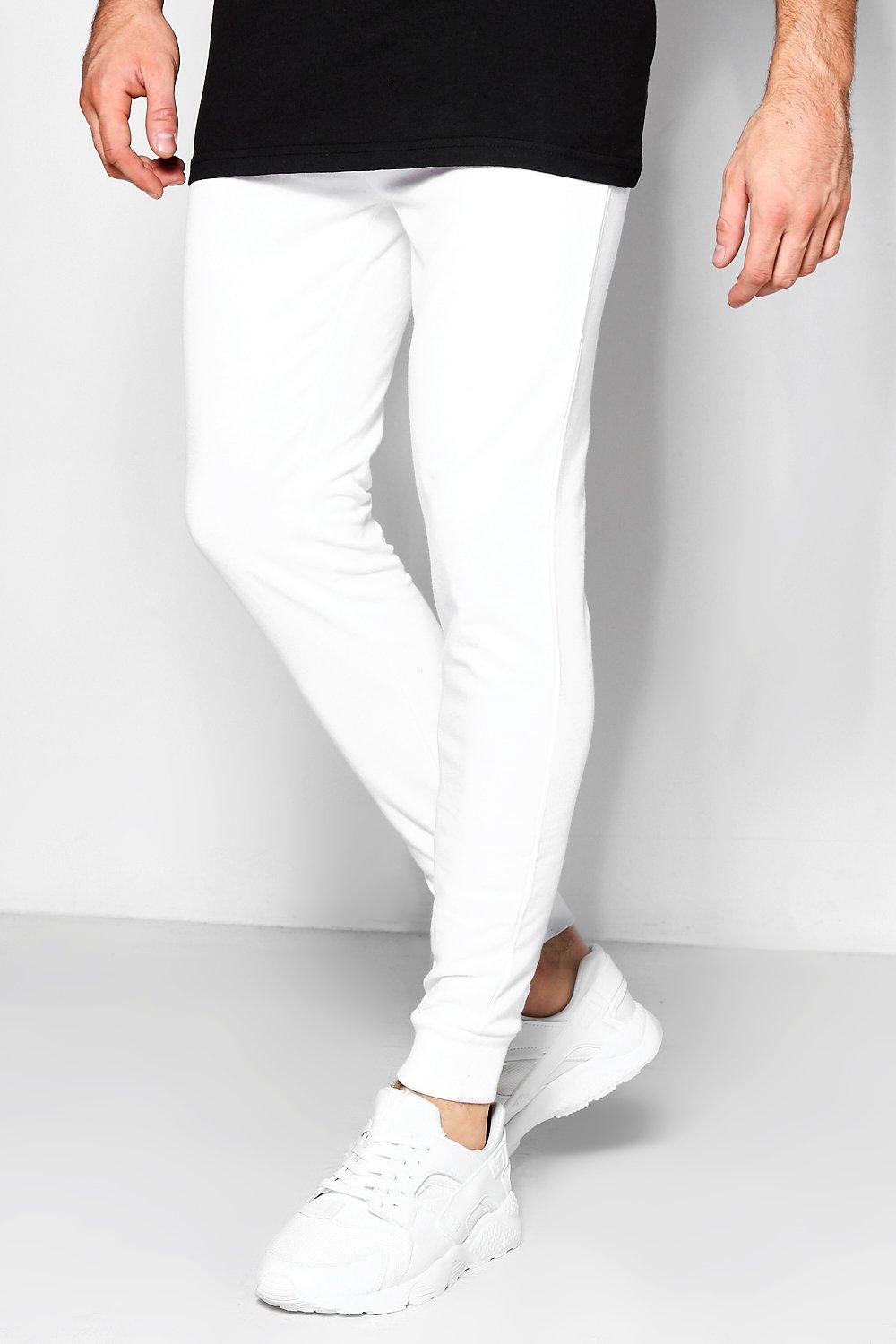 white drop crotch joggers