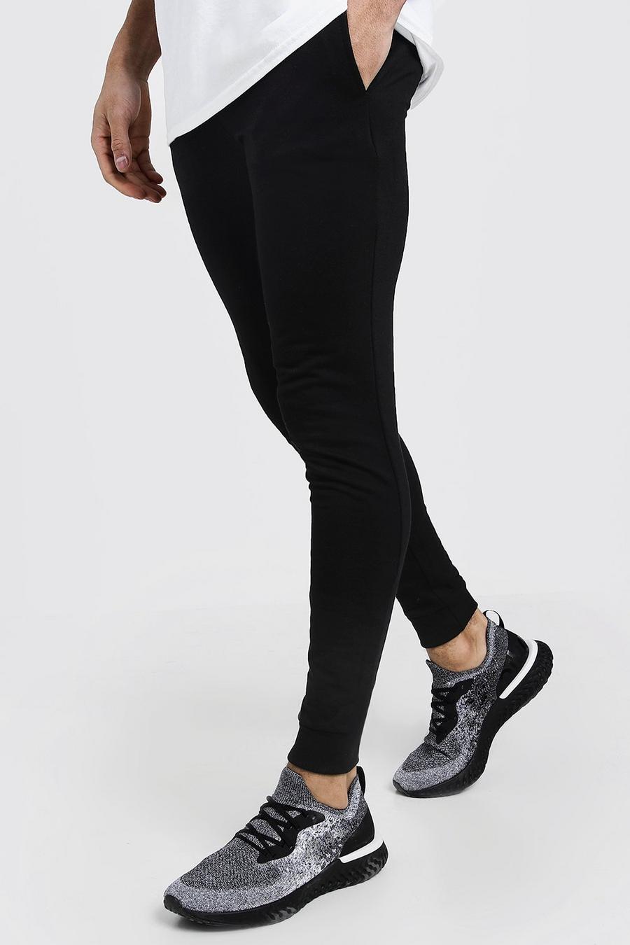 Black Super Skinny Fit Basic Track Pants image number 1