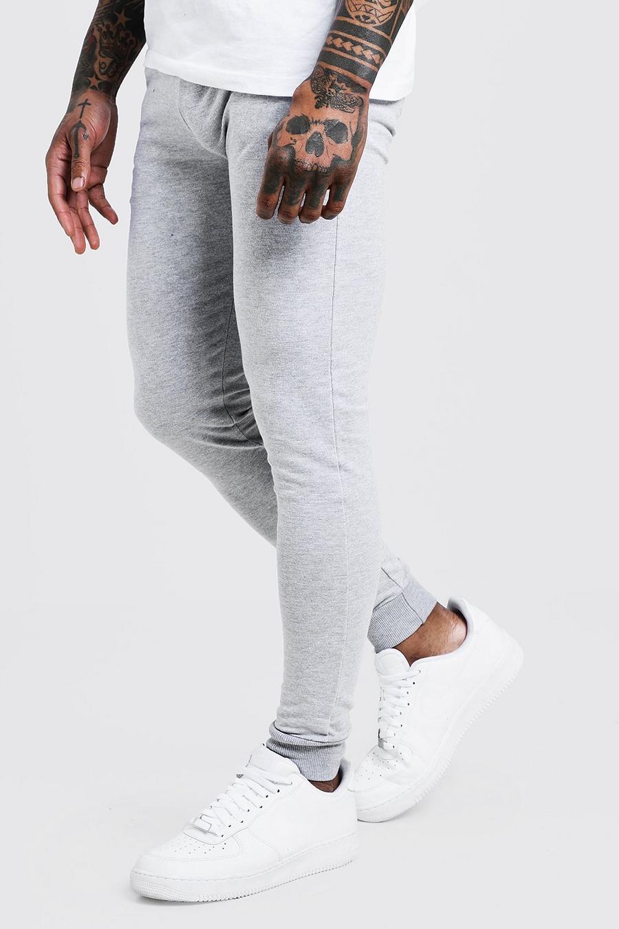 Grey Super Skinny Fit Basic Track Pants image number 1