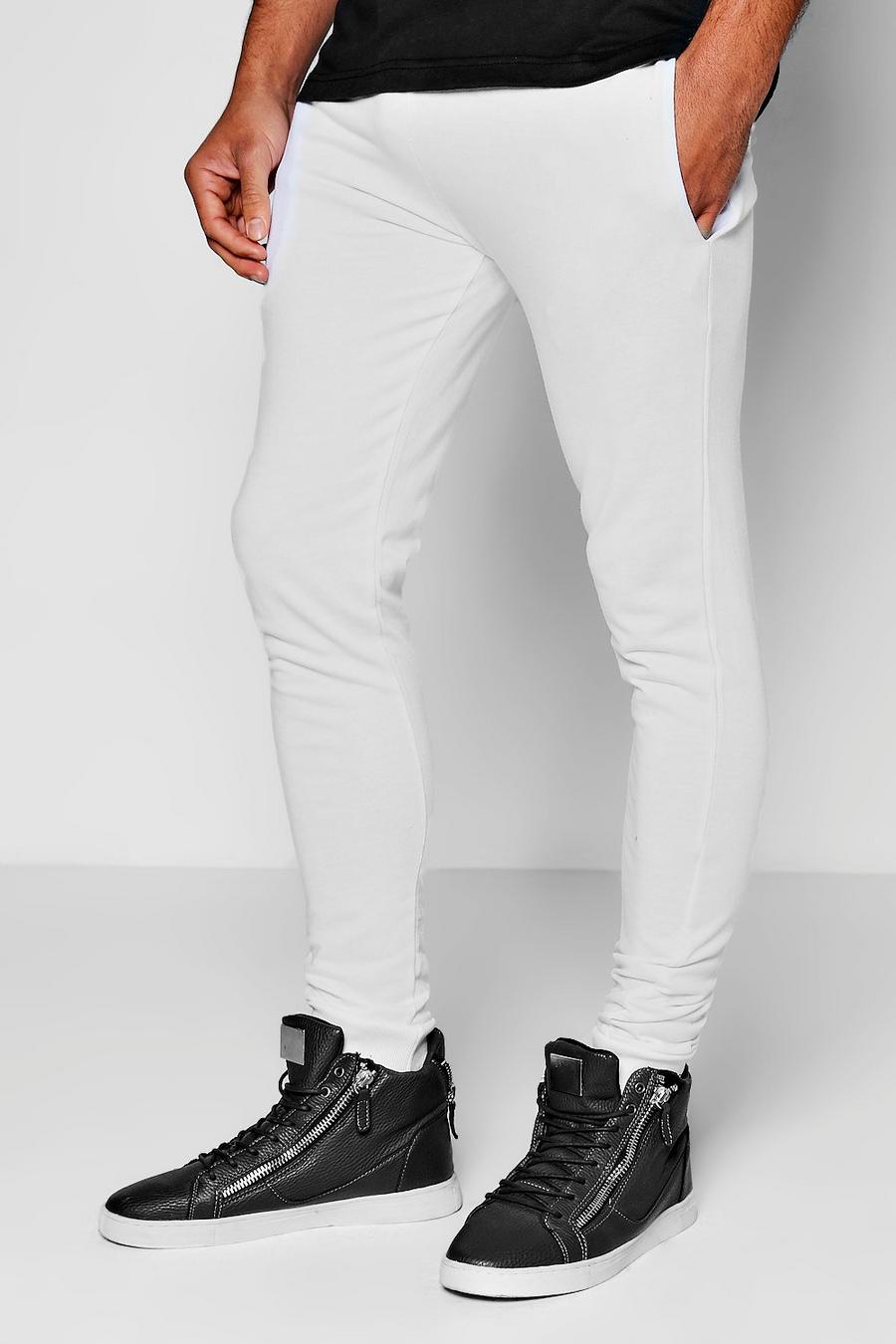 White Super Skinny Fit Basic Track Pants image number 1