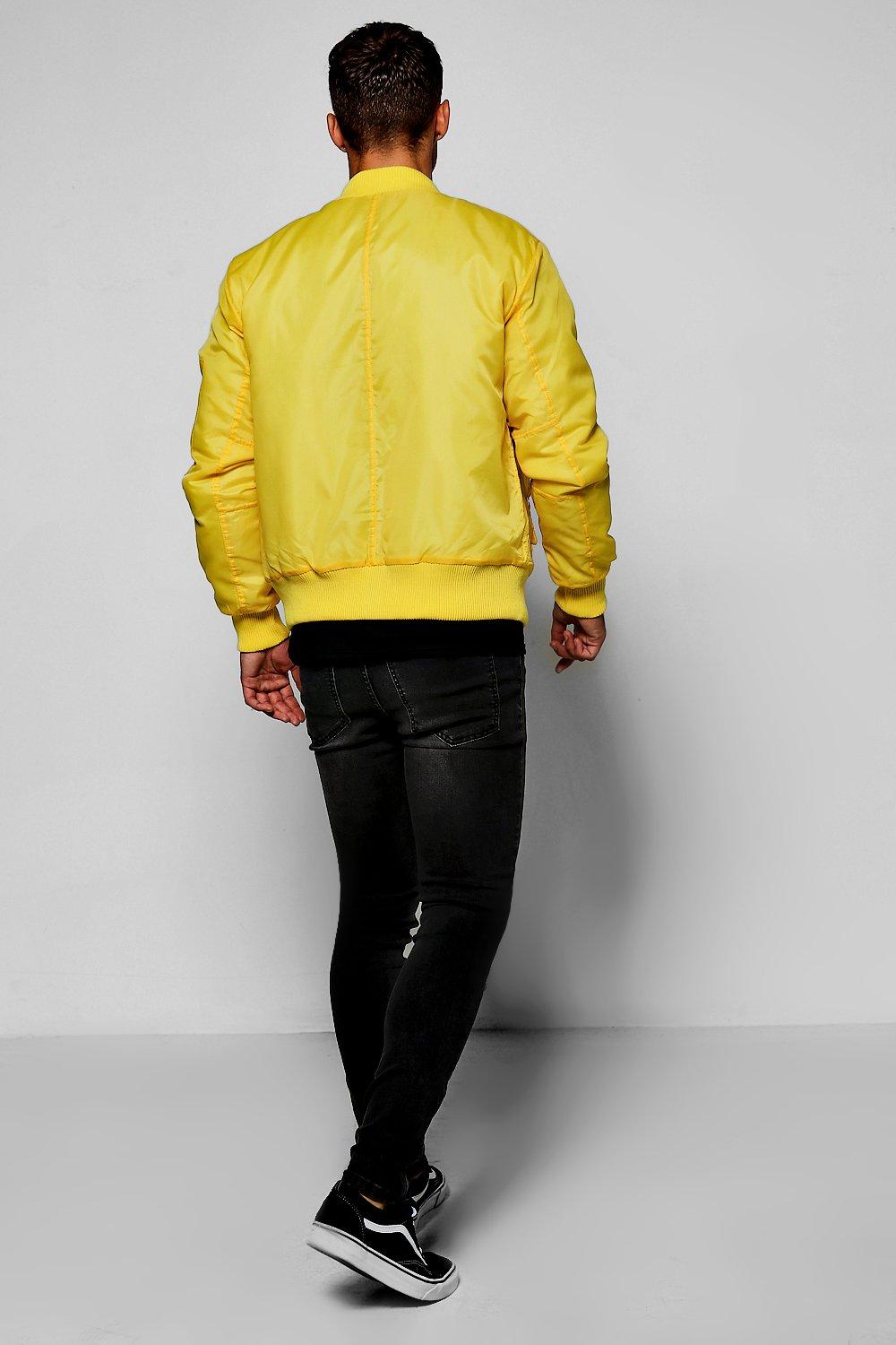 Mañana Innecesario menor Men's Yellow MA1 Bomber Jacket | boohoo