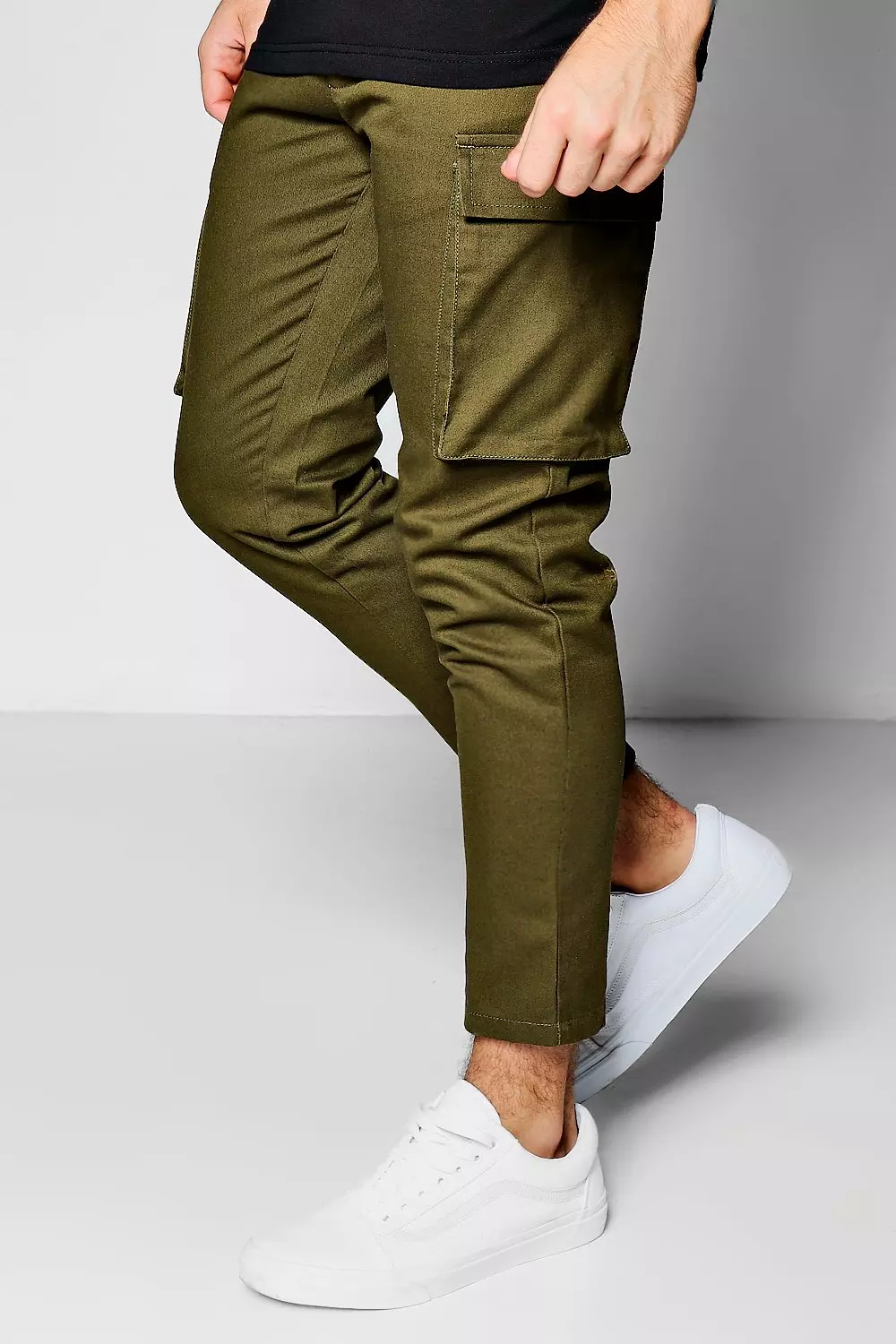 Cropped Slim Fit Cargo Trouser