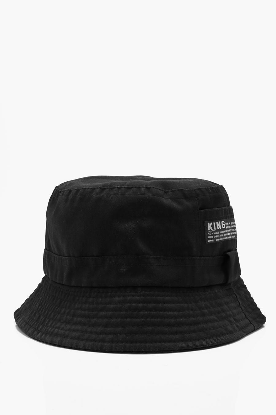Black Plain Bucket Hats image number 1