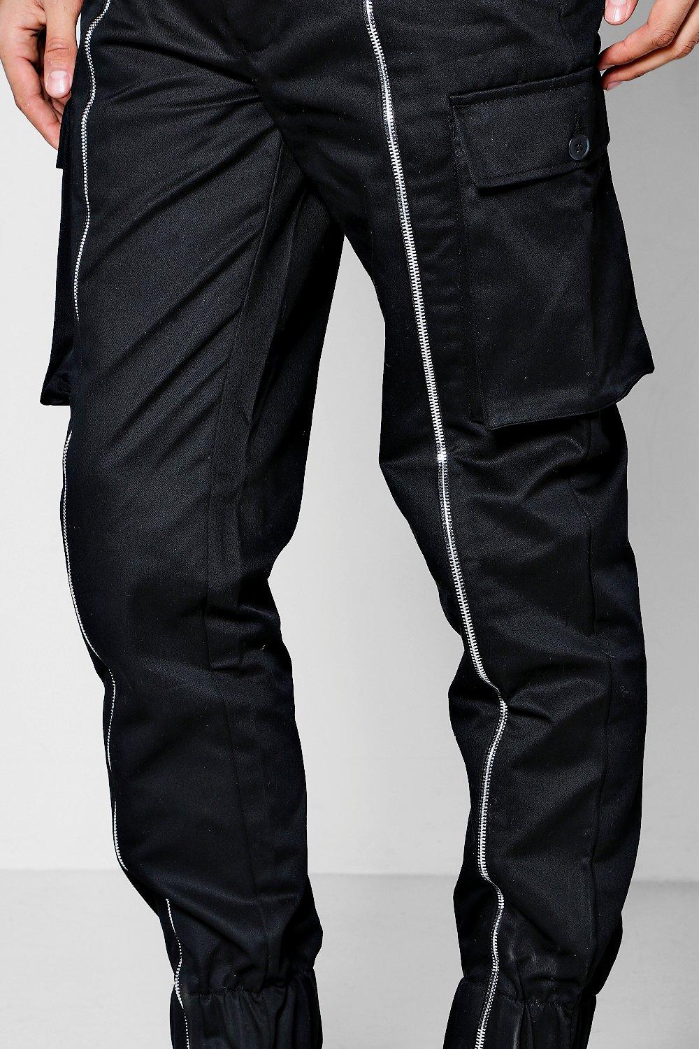 zip detail cargo trousers