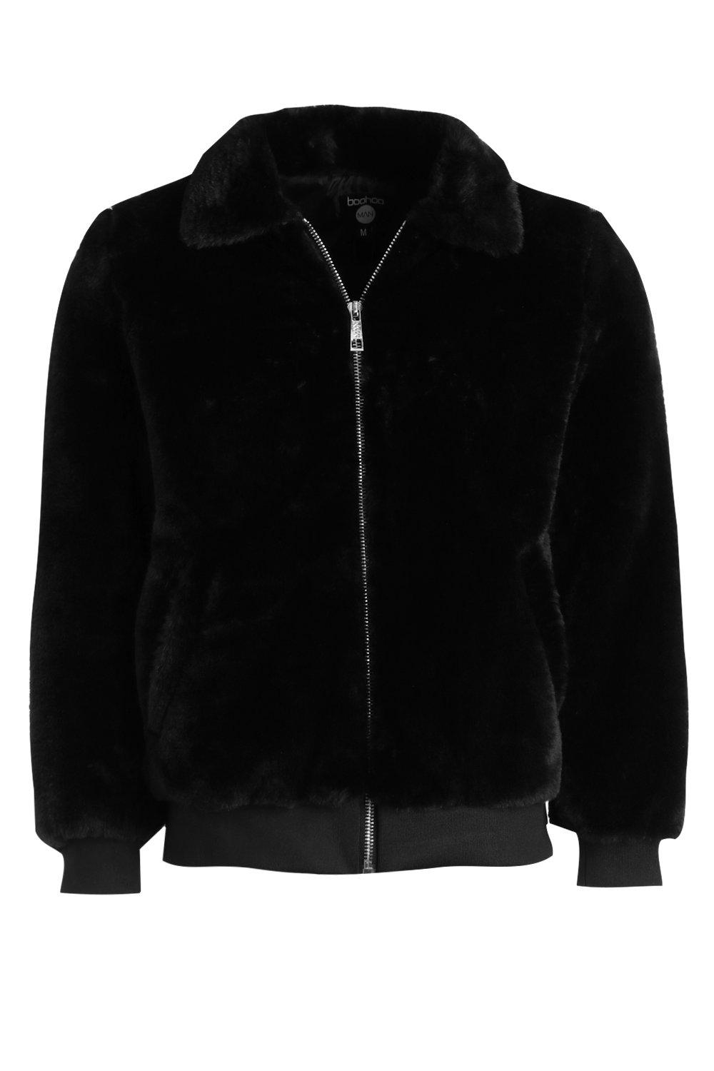 black fur zip up hoodie