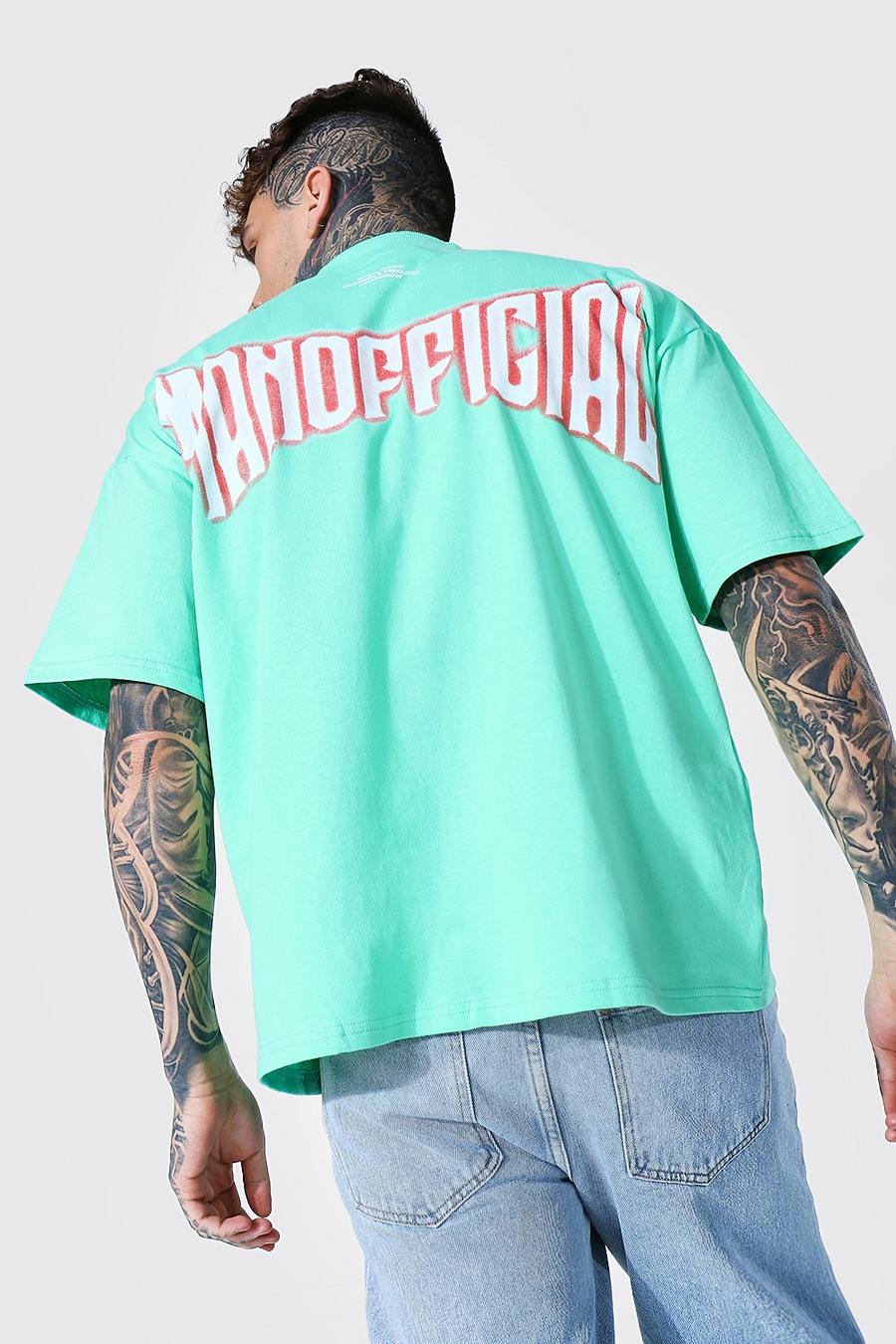 Green Oversized Extended Neck Man Official T-shirt image number 1