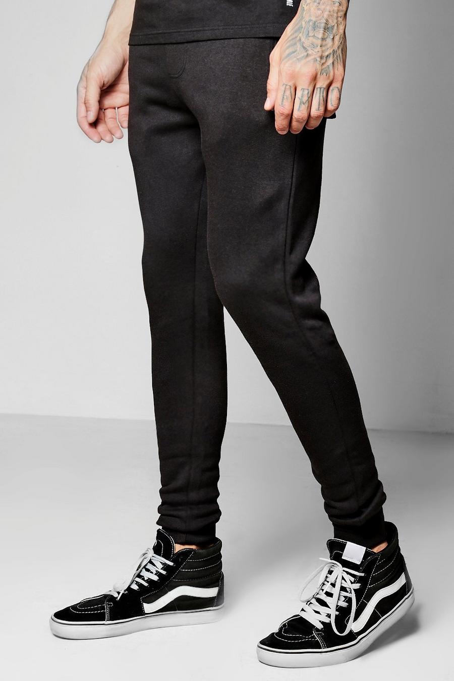 Black Skinny Fit Joggers With Zip Pockets image number 1