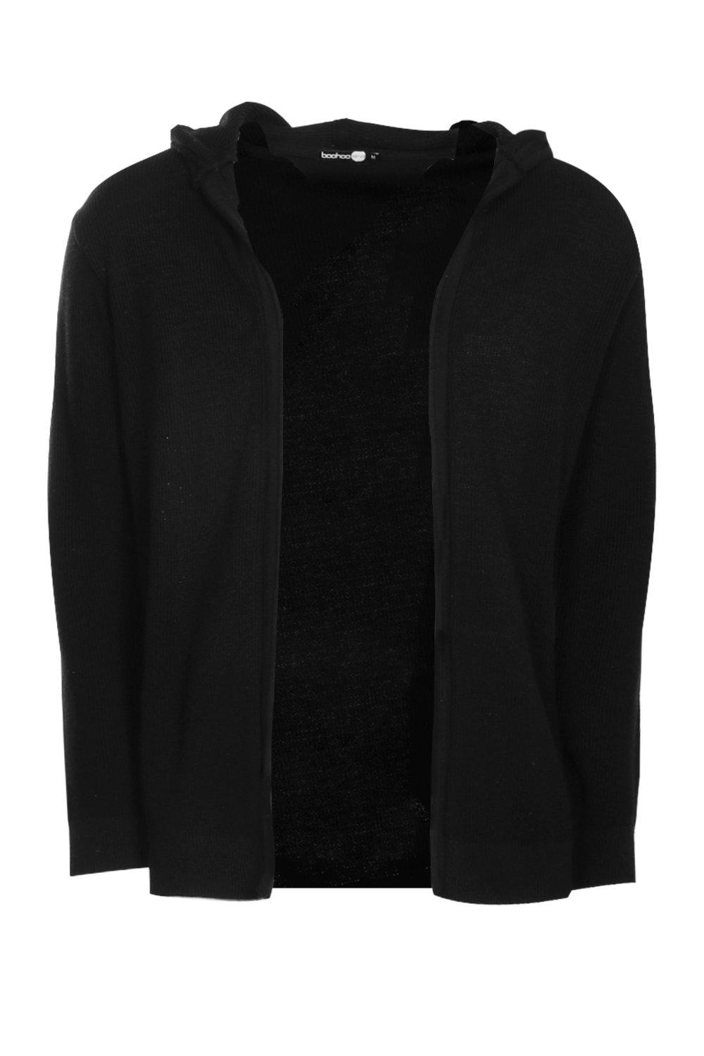 fine knit hooded cardigan