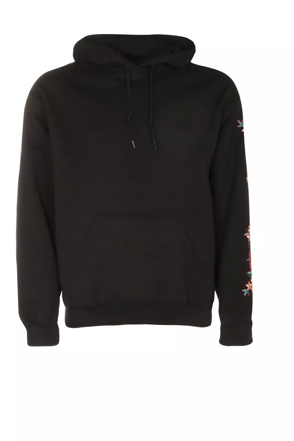 Black hoodie with roses on outlet sleeves