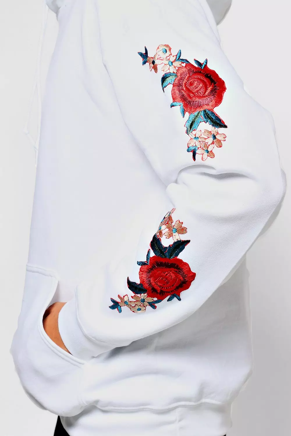 Rose embroidered sweatshirt sale