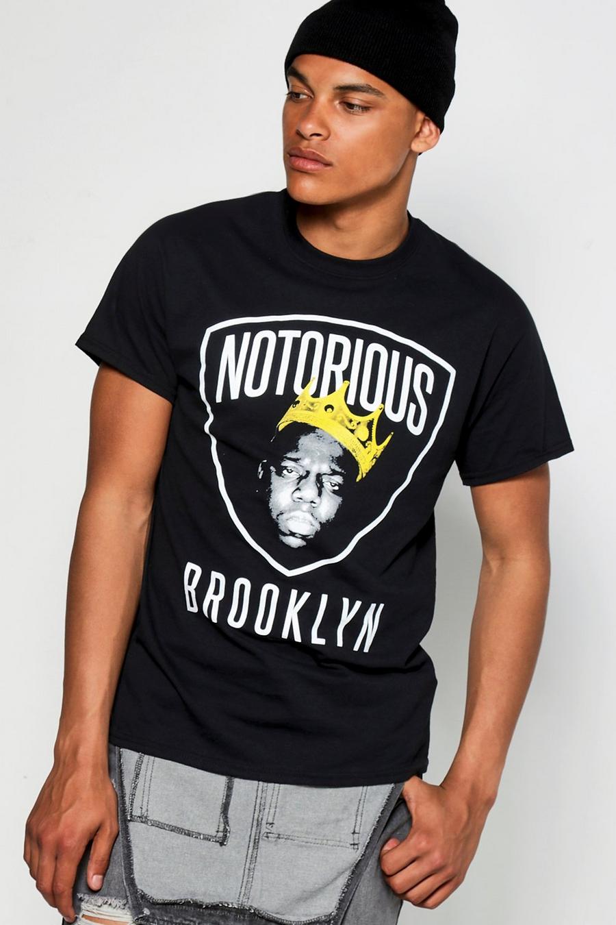 Black Crew Neck Notorious Biggie Licence T-Shirt image number 1