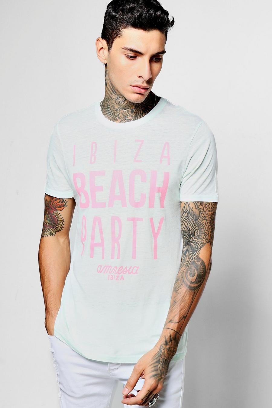 T-Shirt mit „Ibiza Beach Party“-Motiv, Minzgrün image number 1