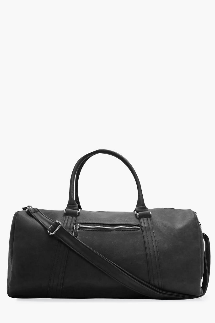 Schwarze, elegante Reisetasche aus PU, Schwarz image number 1