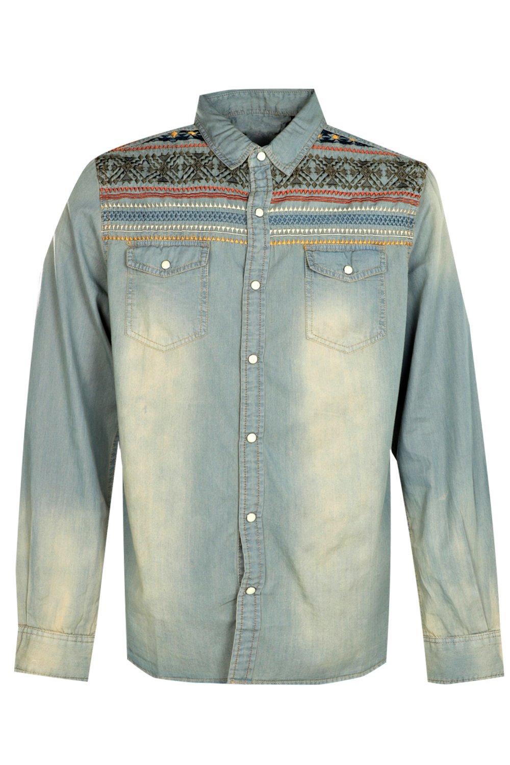 aztec denim shirt