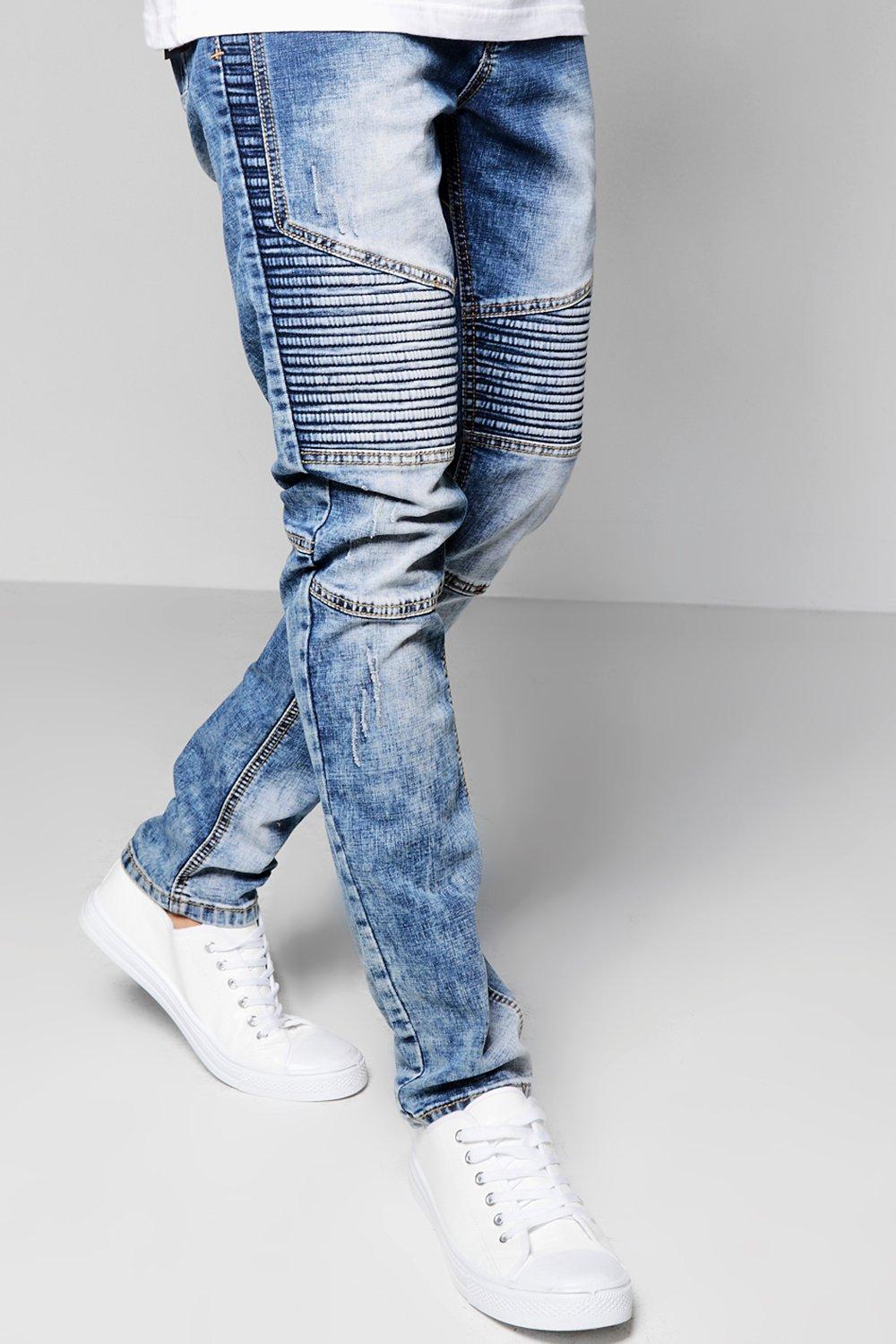 blue jean biker jeans