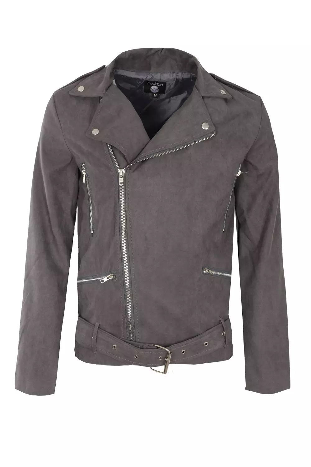 River island grey on sale suede biker jacket