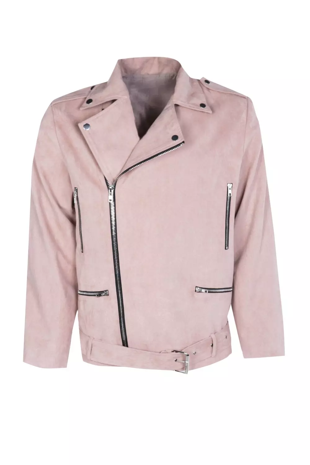 Pink faux hotsell suede biker jacket