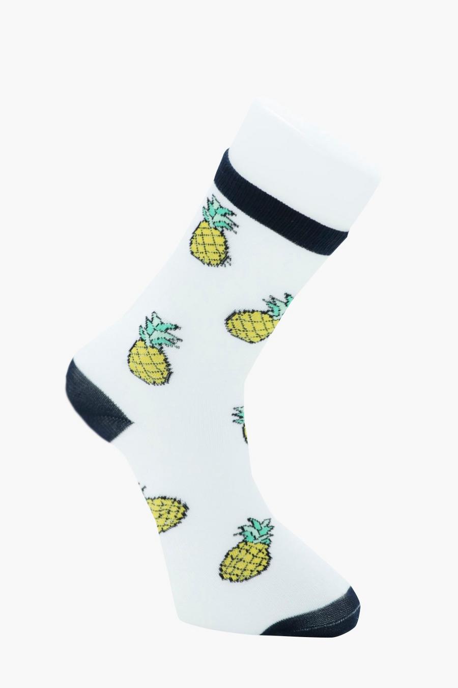 White Pineapple Socks image number 1