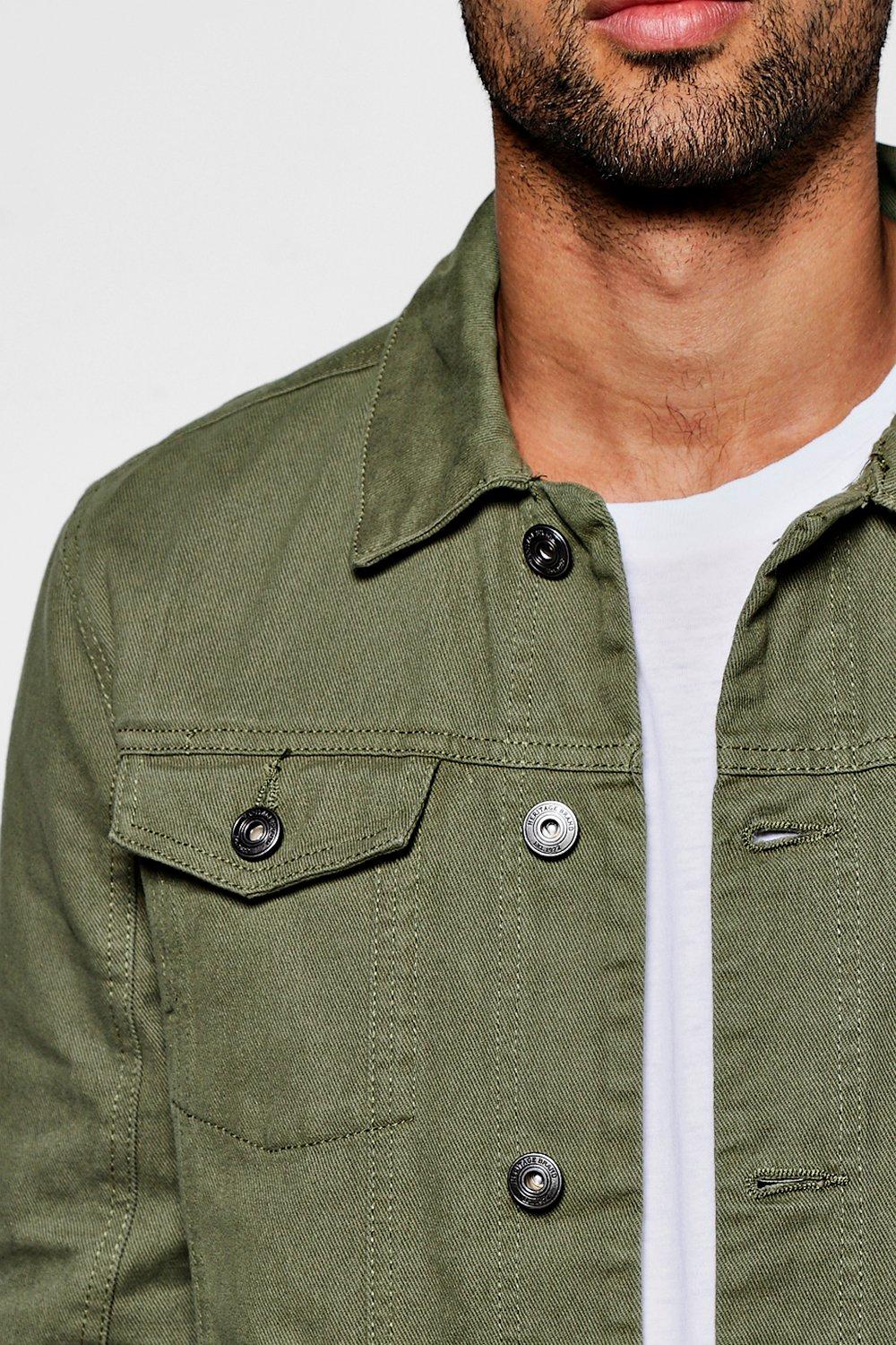 Khaki green clearance denim jacket