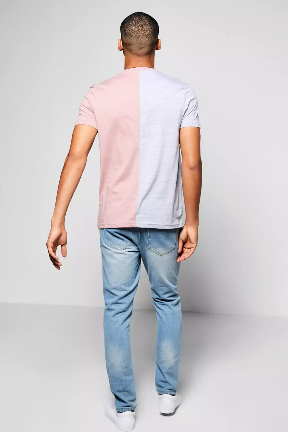 Men S Half And Half T Shirt Boohoo