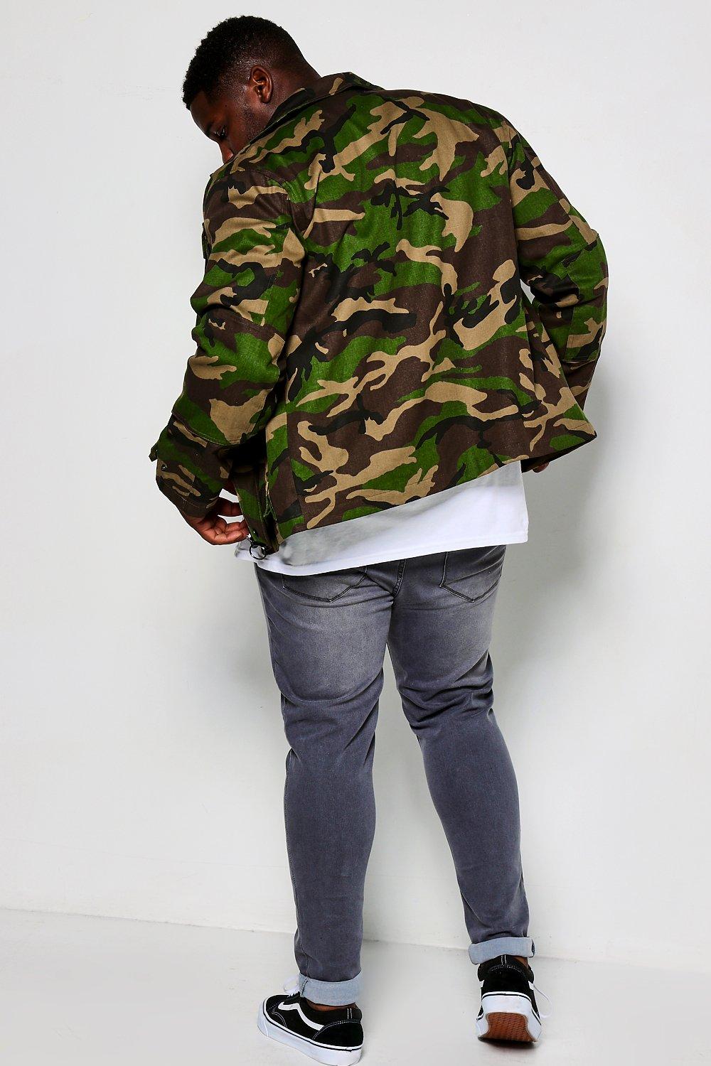 Plus size oversized camo jacket hotsell